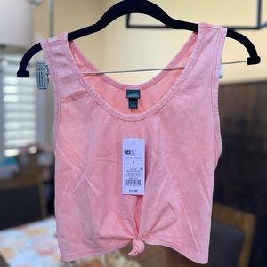 Pink, V-neck, cropped tank. Tags still attached.